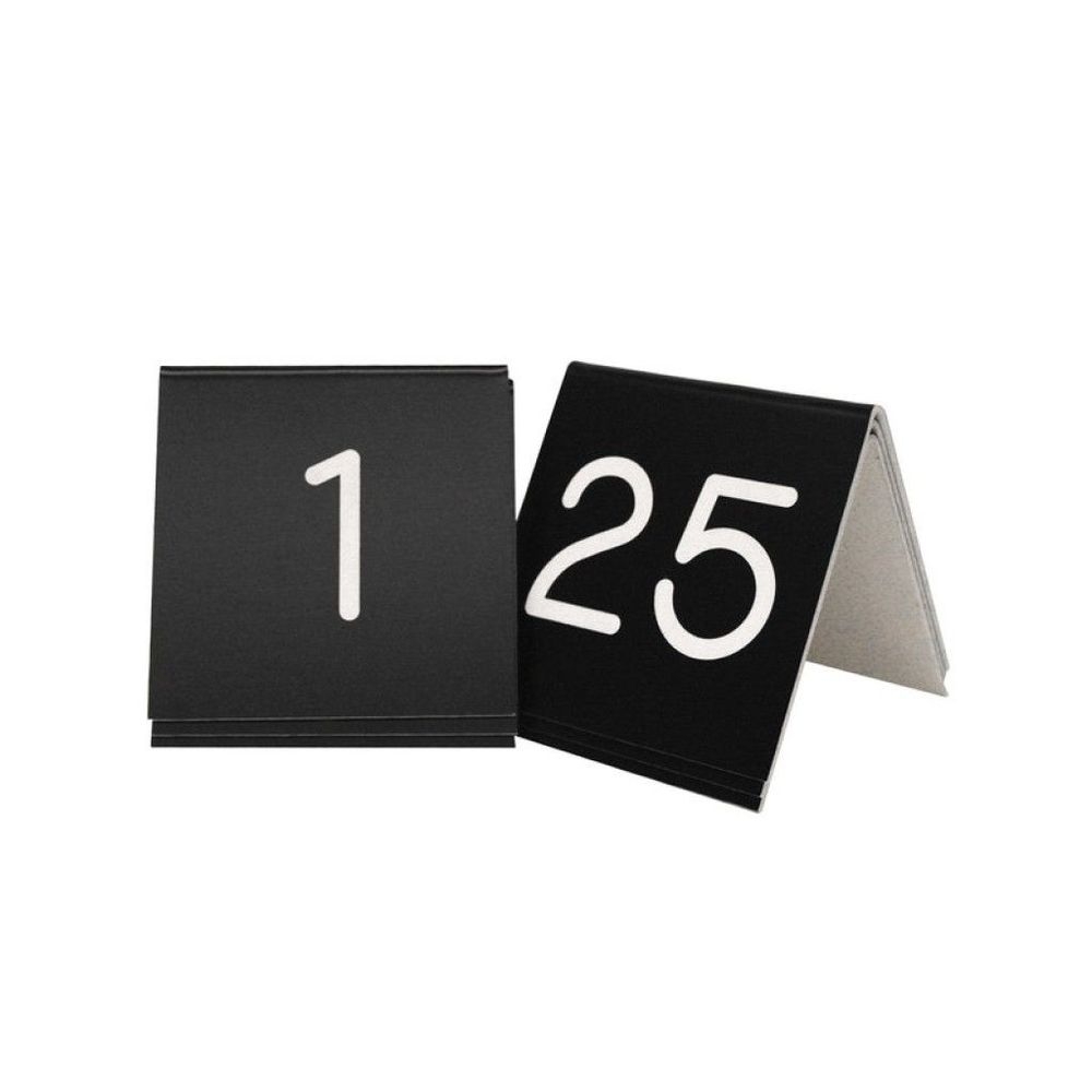 Cal-Mil Black with White Engraved 1 to 25 Number Tent Set, 3 x 3 inch