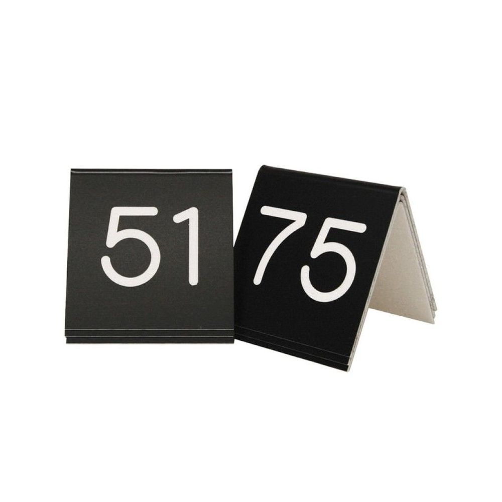 Cal-Mil Black with White Engraved 51 to 75 Number Tent Set, 3 x 3 inch