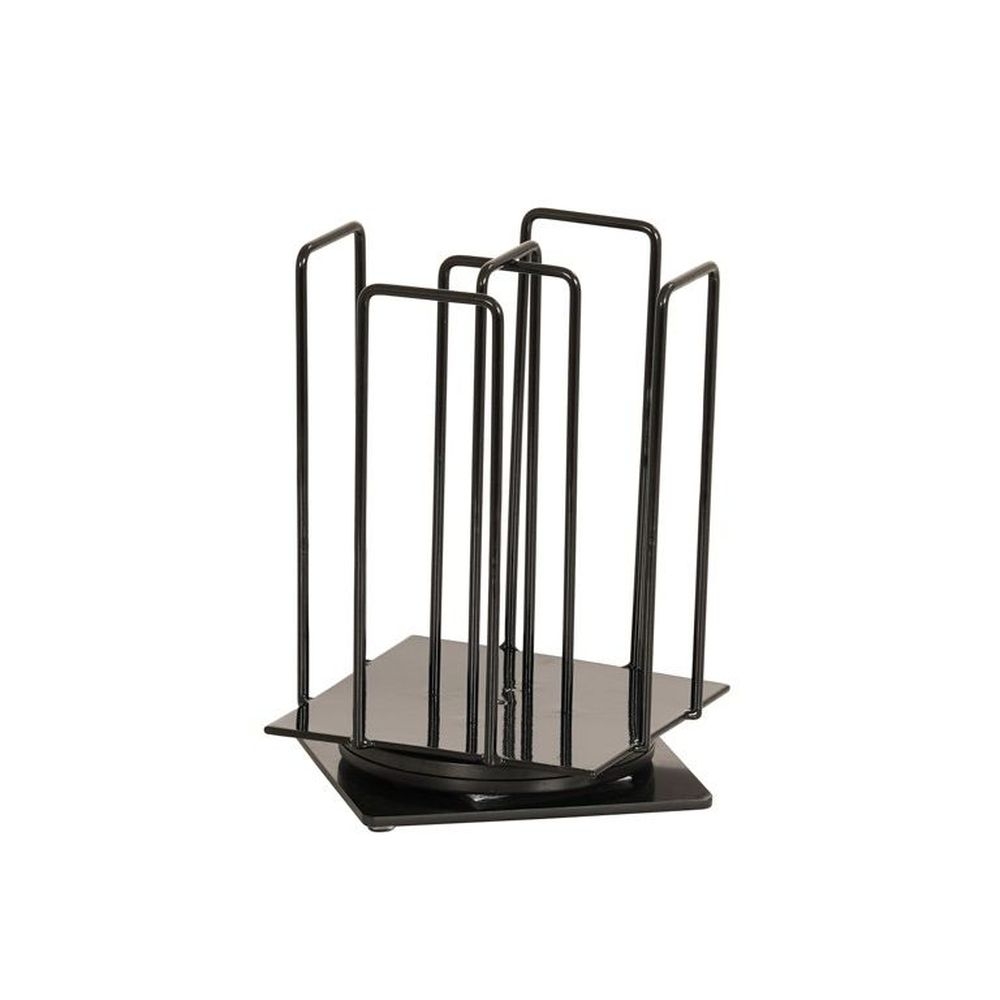 Cal-Mil Medium Iron Black 4-Section Revolving Ramekin and Lid Organizer, 6.25 x 6.25 x 9.25 inch