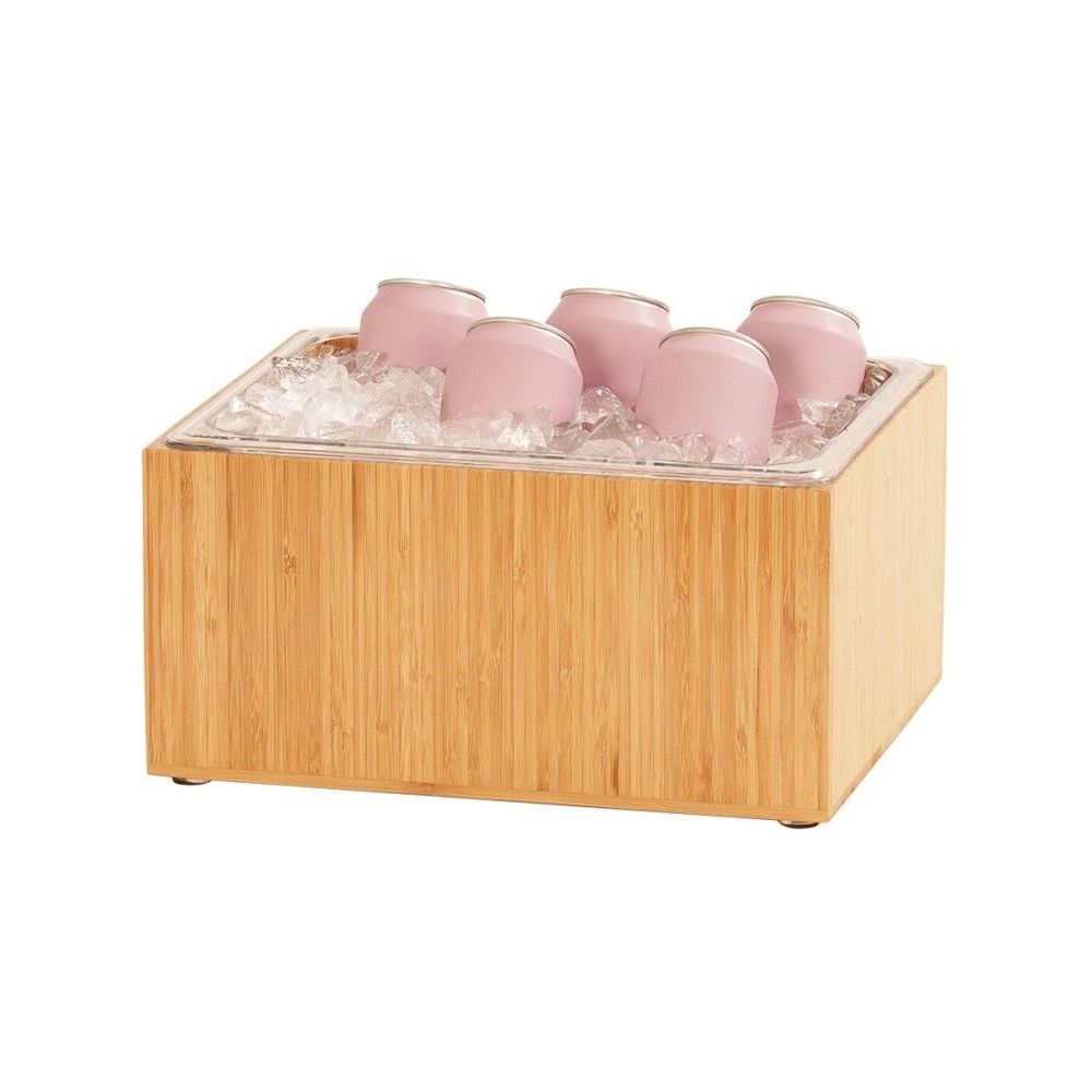 Cal-Mil Bamboo Ice Housing with Clear Pan, 10 x 12 x 6.5 inch