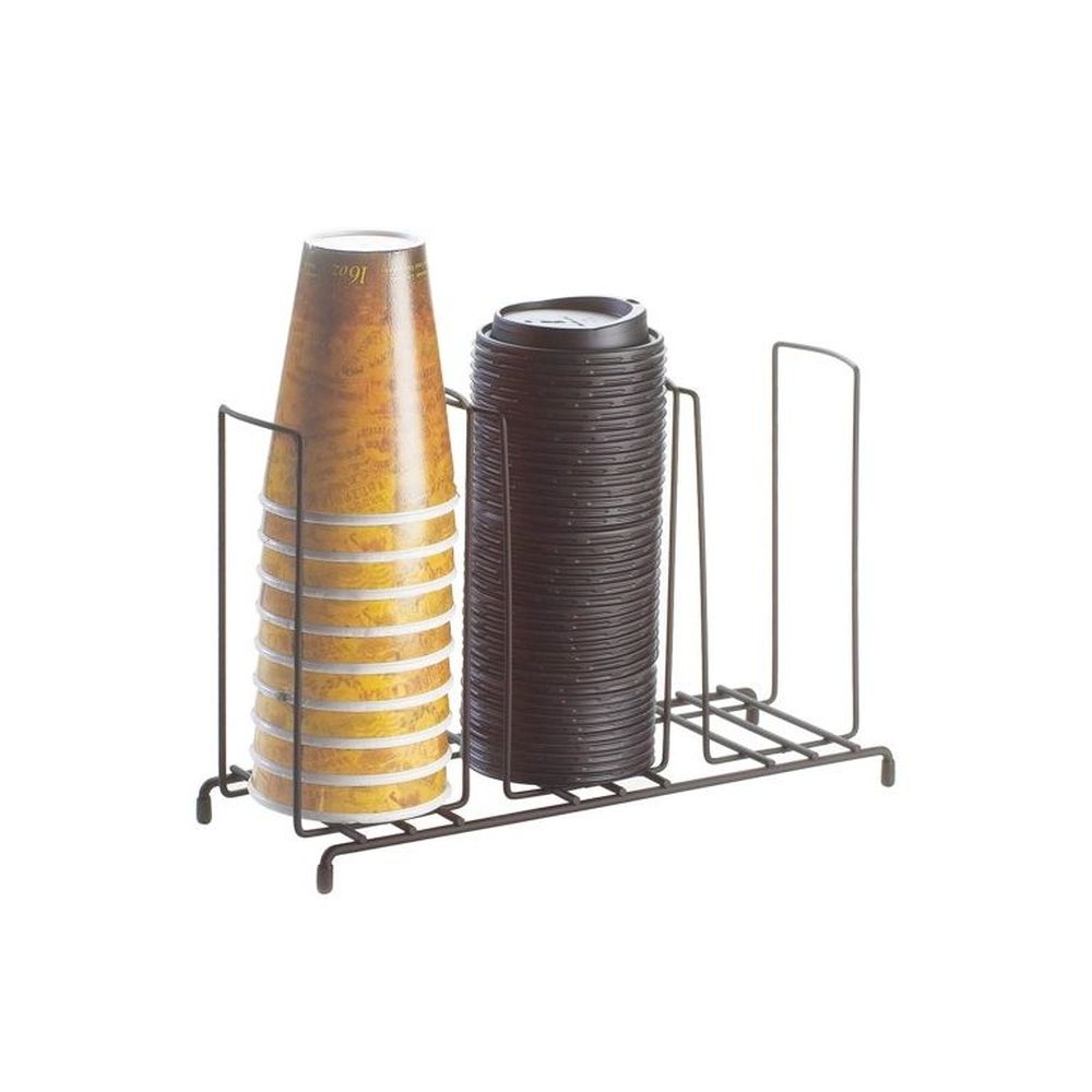 Cal-Mil Iron Black Wire 3-Section Countertop Cup and Lid Organizer, 13 x 4 1/2 x 8 1/2 inch