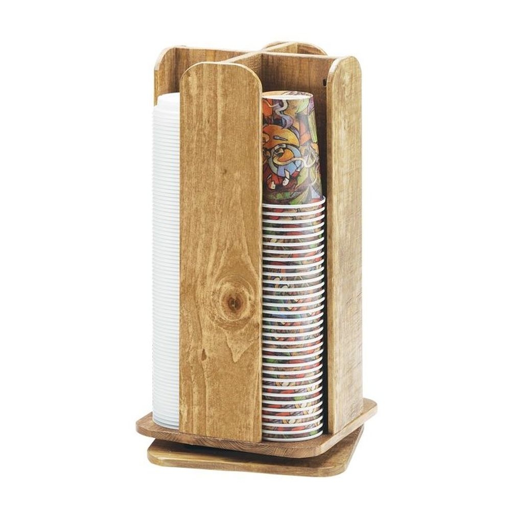 Cal-Mil Madera Reclaimed Wood Revolving Cup and Lid Organizer, 9 x 9 x 18.5 inch