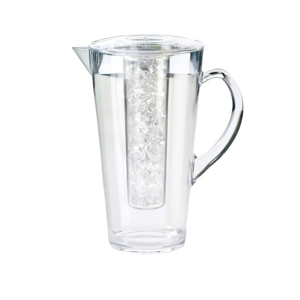 Cal-Mil 2 Liter Polycarbonate Pitcher with Ice Chamber, 9 x 9 x 10 inch