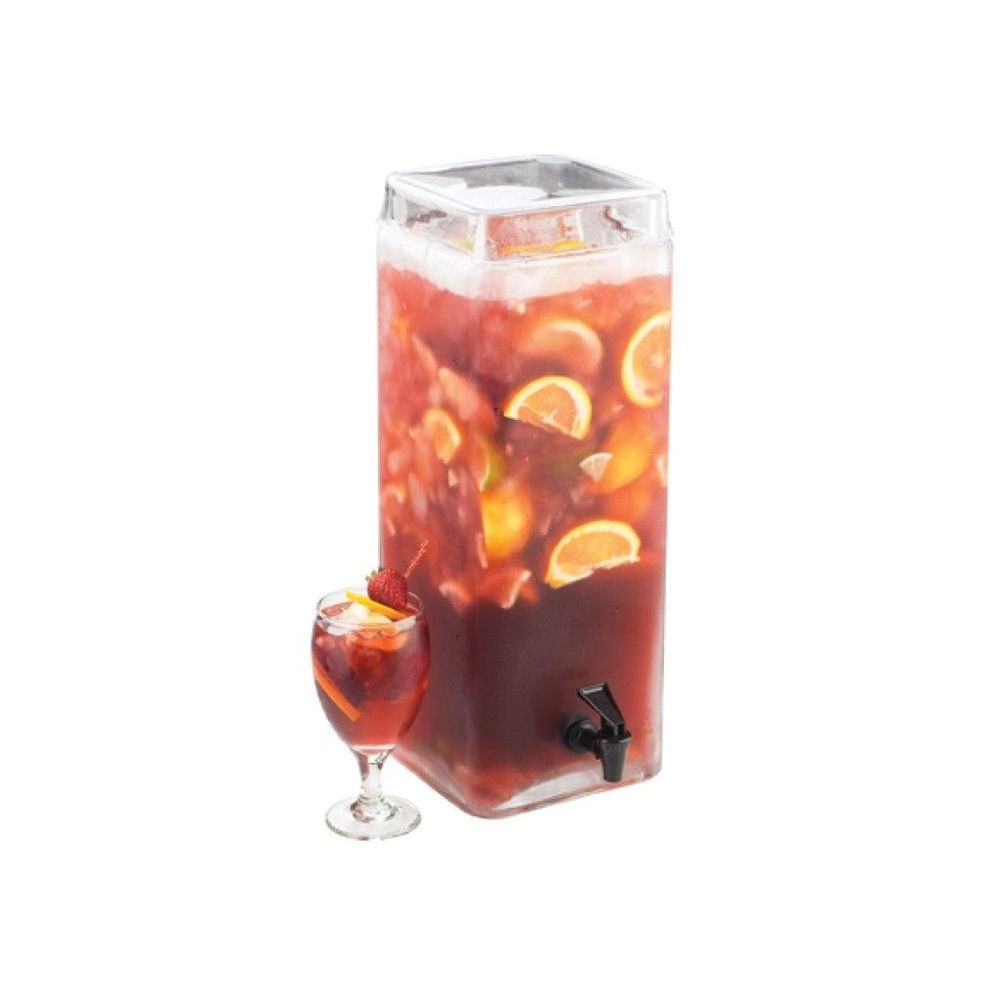 Cal-Mil 3 Gallon Square Glass Infusion Dispenser, 8 x 8 x 19 inch
