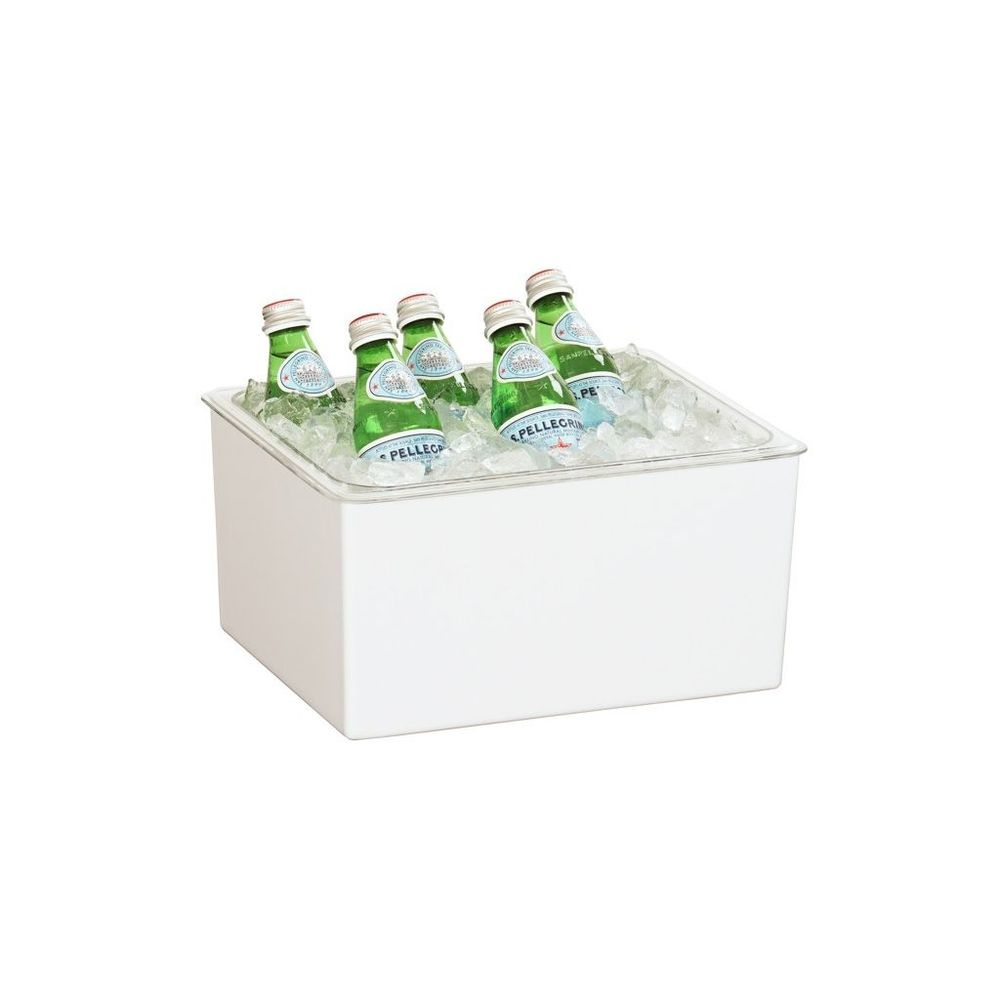 Cal-Mil White Classic Melamine Ice Housing with Clear Pan, 10 x 12 x 7 inch