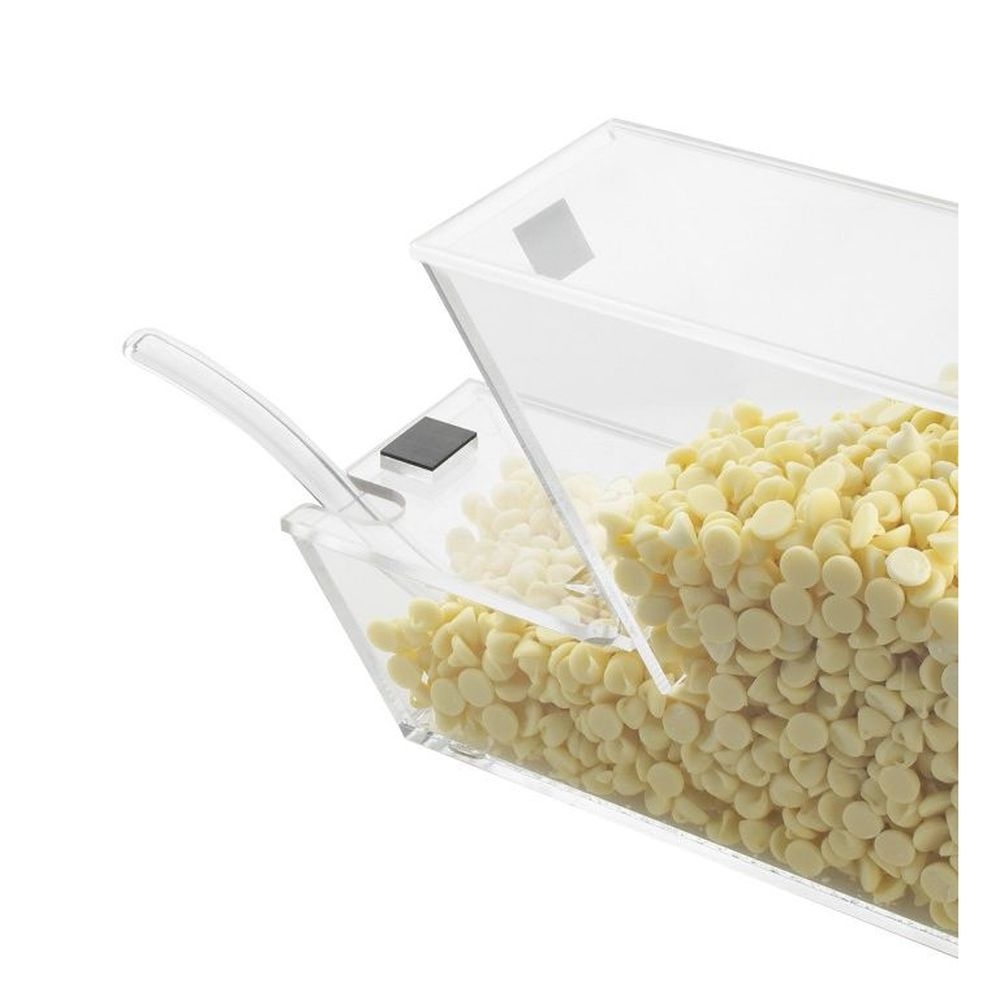 Cal-Mil Classis Acrylic Stackable Topping Dispenser with Notch Lid, 4 x 11 x 7 inch