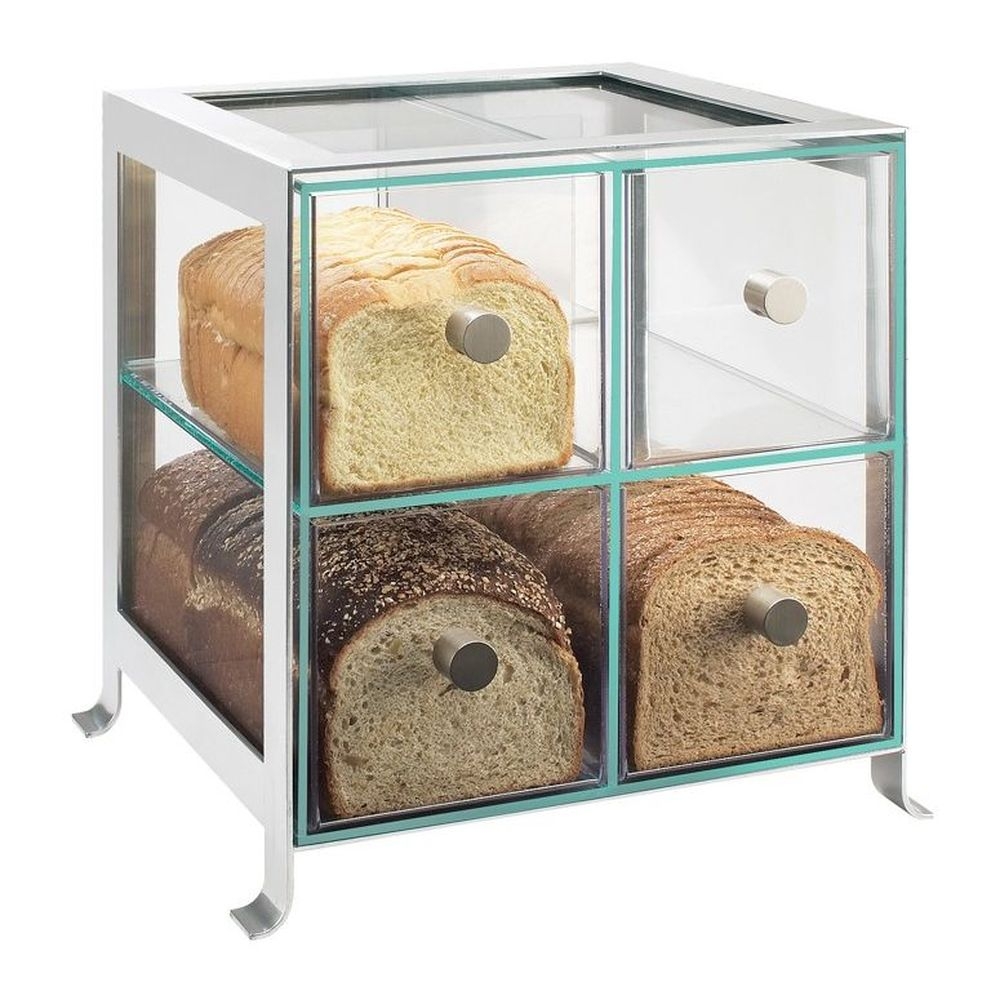 Cal-Mil Silver Soho 4 Drawer Bread Case, 14 x 13 x 14.125 inch
