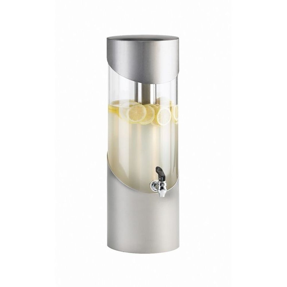 Cal-Mil 3 Gallon Round Stainless Steel Beverage Dispenser with Ice Chamber, 8.125 x 10.5 x 23.5 inch