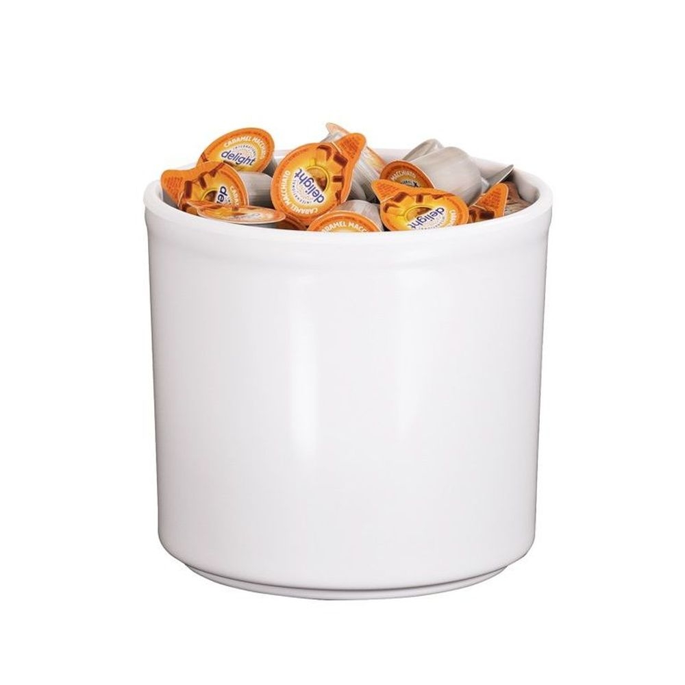 Cal-Mil White 64 Ounce Round Melamine Utensil Holde, 6.75 inch Dia x 6.25 inch Height