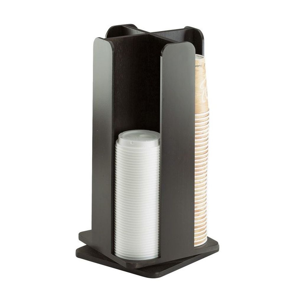 Cal-Mil Midnight Bamboo Revolving Cup and Lid Organizer, 8 x 8 x 18.25 inch