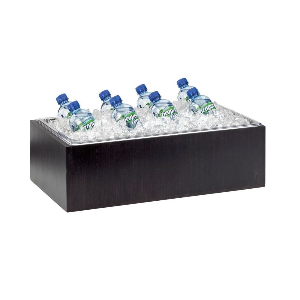 Cal-Mil Midnight Bamboo Ice Housing with Clear Pan, 12 x 20 x 6.5 inch