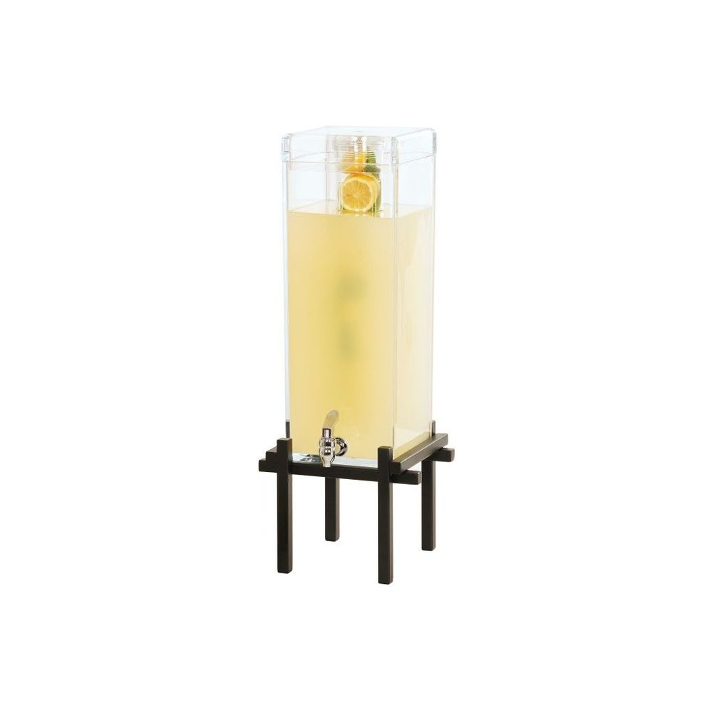 Cal-Mil 3 Gallon Acrylic Black One By One Beverage Dispenser with Infusion Chamber, 10.25 x 10.5 x 25.5 inch