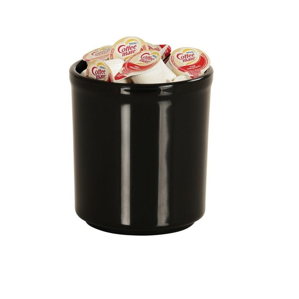 Cal-Mil Black 32 Ounce Round Melamine Condiment Jar, 5 inch Dia x 5.5 inch Height