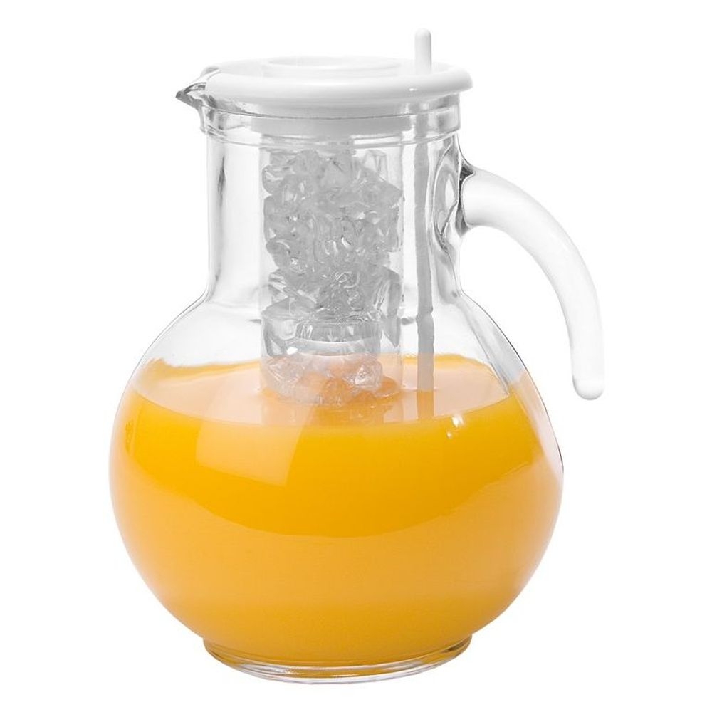 Cal-Mil Glass Pitcher with Ice Chamber, 4 x 8 x 8 inch