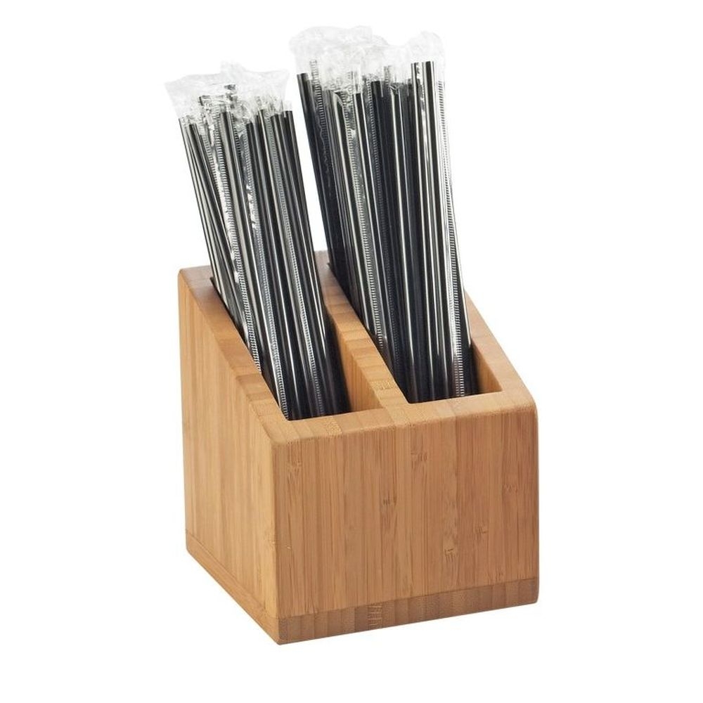 Cal-Mil Bamboo Straw Holder, 5 x 5 x 5.5 inch
