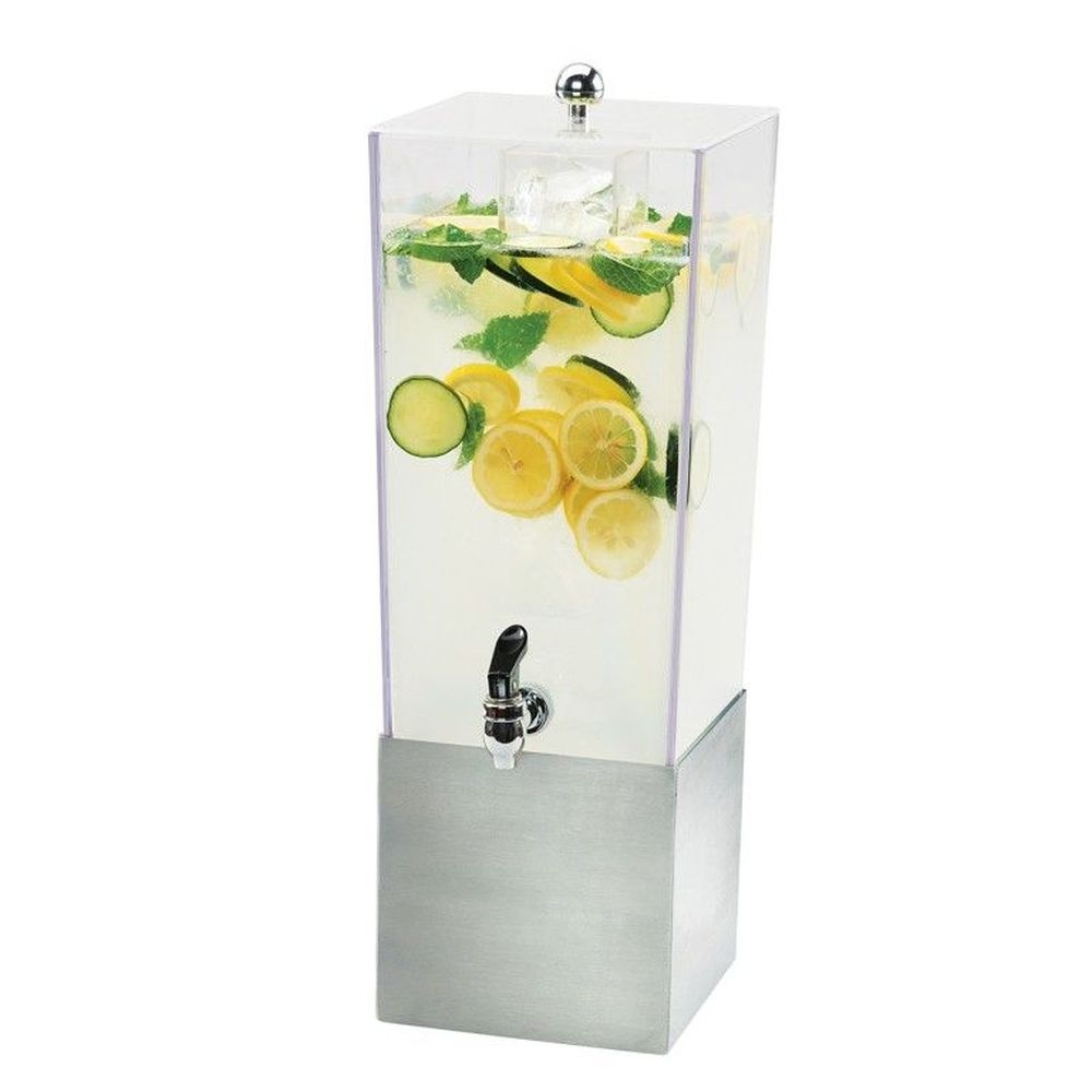 Cal-Mil Econo 3 Gallon Beverage Dispenser with Stainless Steel Base and Ice Chamber, 7.5 x 9.5 x 23.5 inch