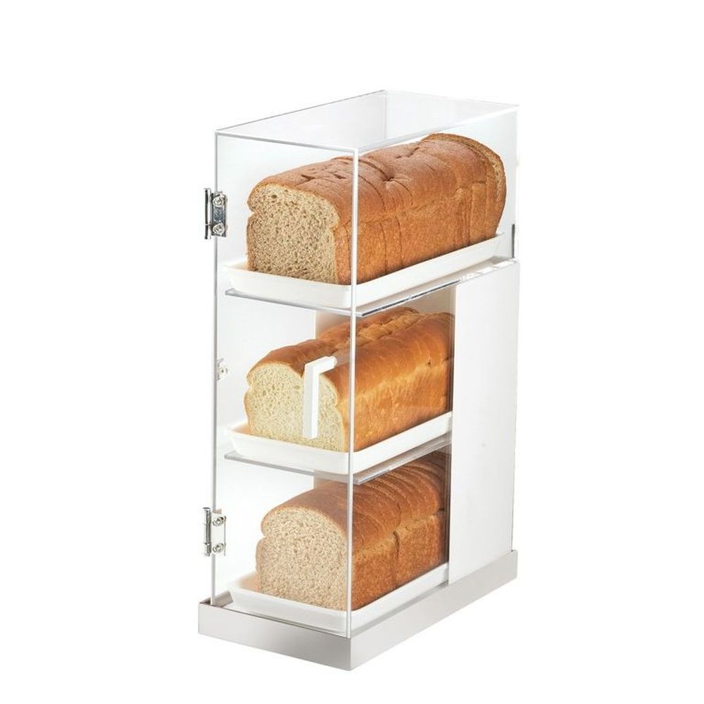 Cal-Mil Luxe Three Tier Stainless Steel Bread Case, 7 x 14 x 20.25 inch