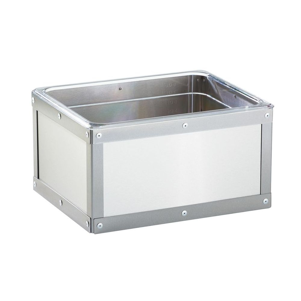 Cal-Mil Urban Stainless Steel Ice Housing with Clear Pan, 12.75 x 10.75 x 6.75 inch