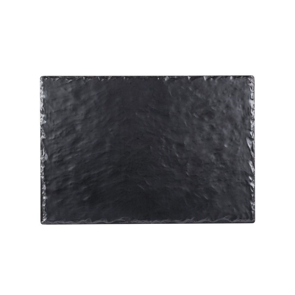 Cal-Mil Melamine Faux Black Slate Rectangular Serving Platter, 10 x 14 x .25 inch