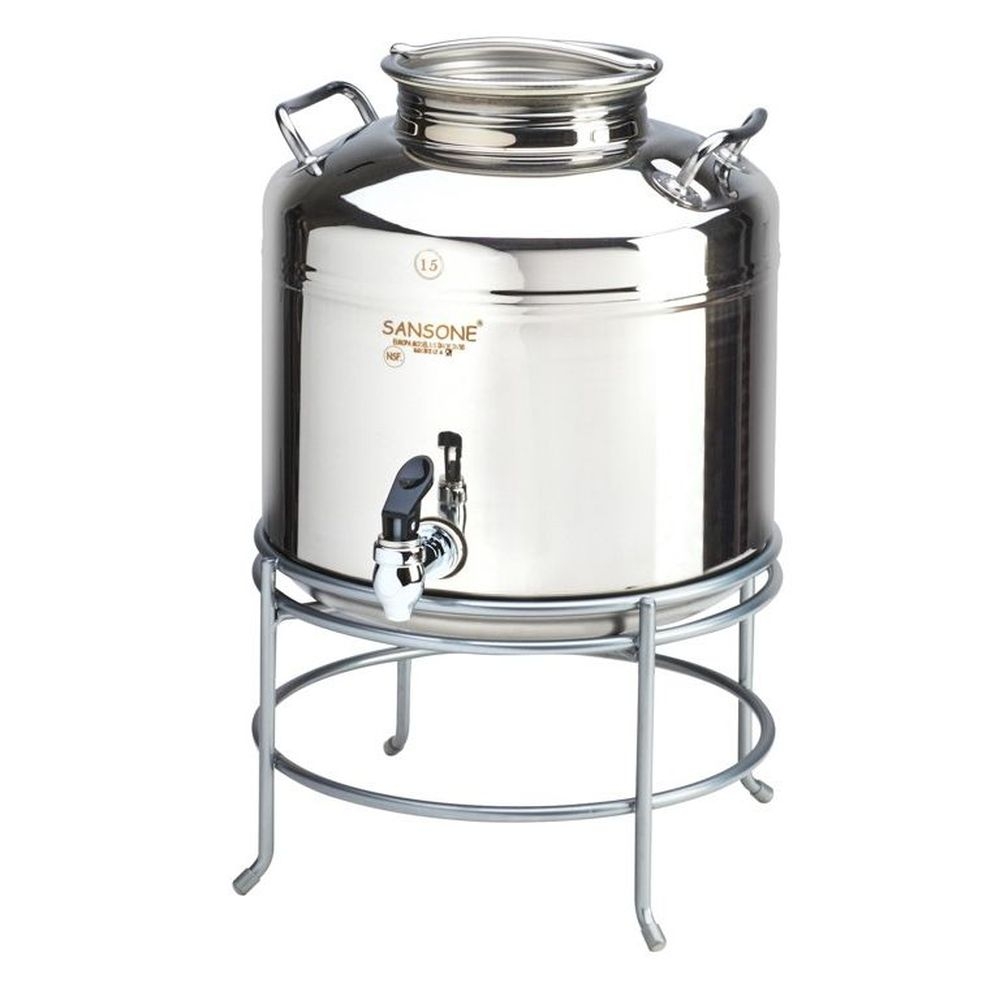 Cal-Mil Stainless Steel 3 Gallon Beverage Dispenser with Wire Stand, 14 x 14 x 18 inch