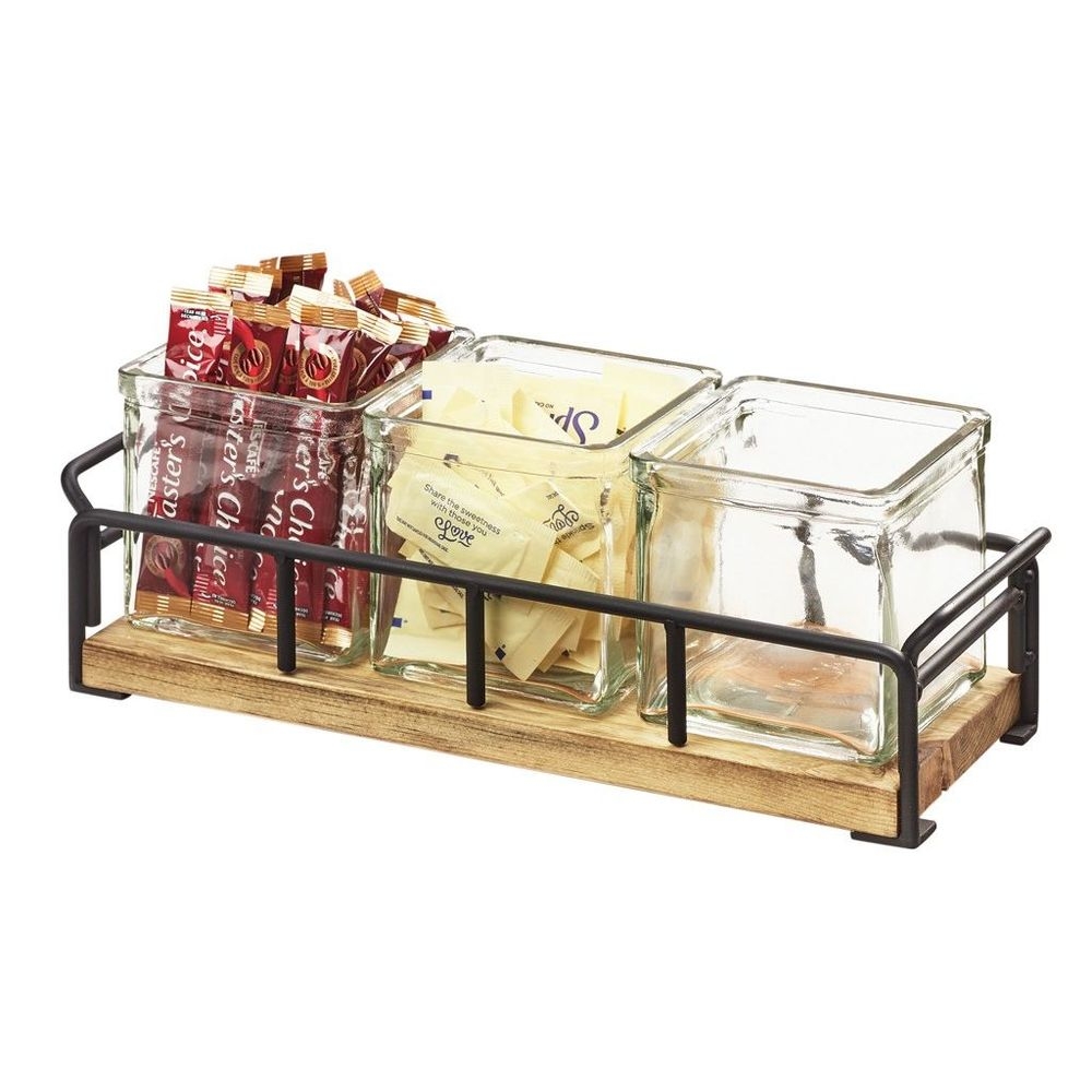 Cal-Mil Madera Reclaimed Wood Three Jar Organizer, 13.5 x 4.5 x 4.75 inch