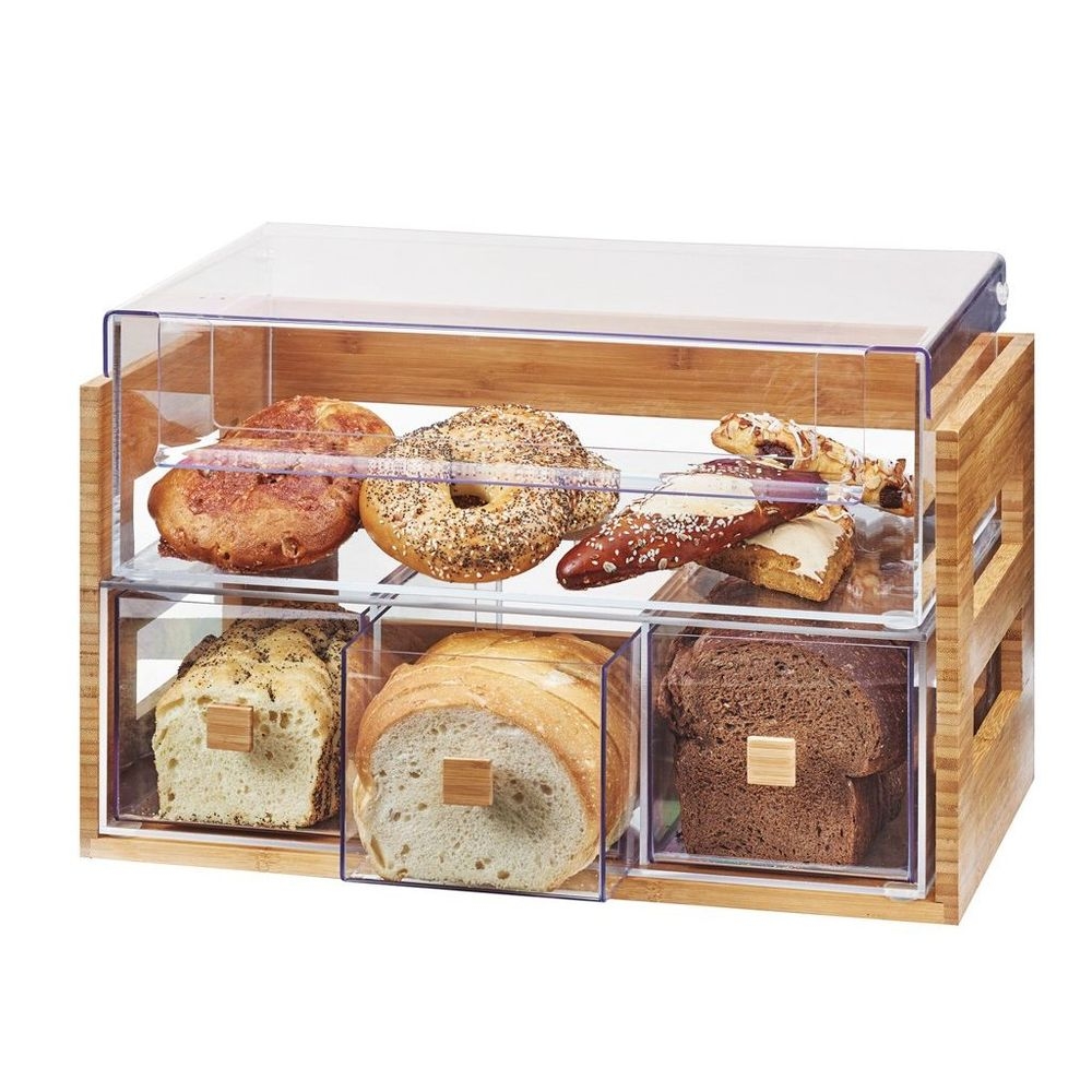 Cal-Mil Bamboo 2 Tier Bread Display Case, 20.125 x 12.75 x 13.125 inch