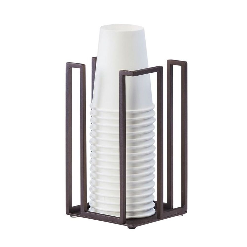 Cal-Mil Sierra Bronze Cup and Lid Holder, 4.75 x 4.75 x 8.25 inch