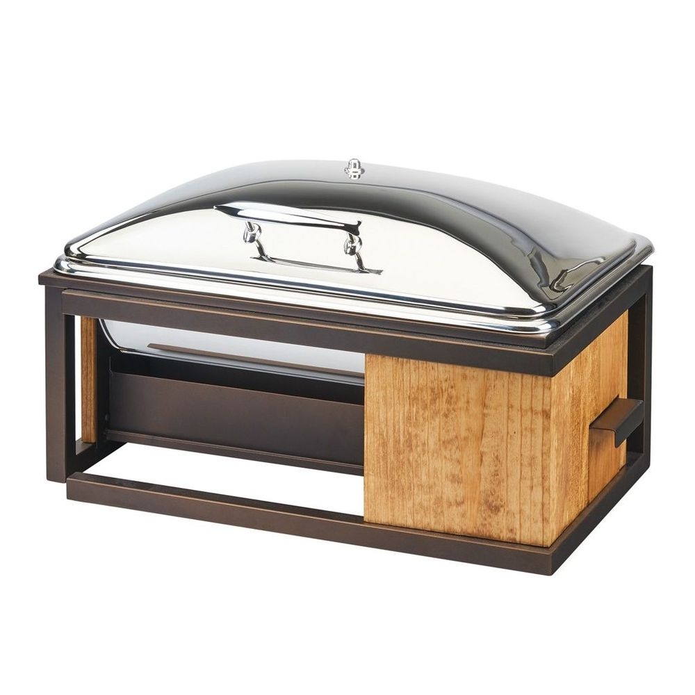Cal-Mil Sierra Reclaimed Wood Bronze Chafer with Lid, 22 x 15 x 14 inch