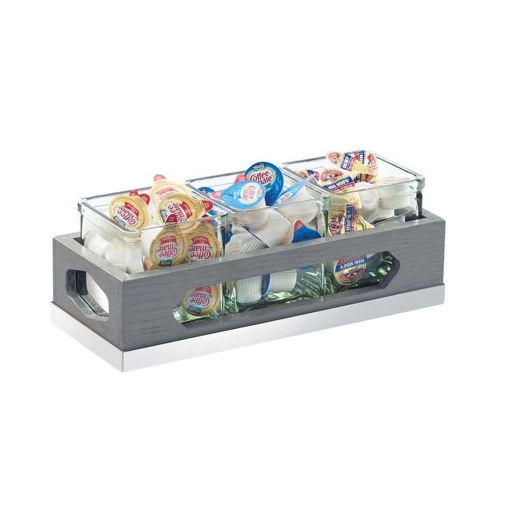 Cal-Mil Ashwood Gray Three Jar Display, 12.75 x 5 x 4.5 inch