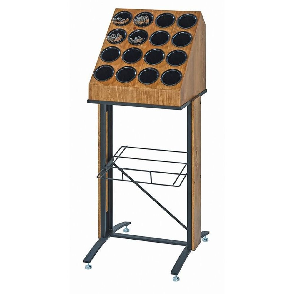 Cal-Mil Madera Floorstanding Bulk Condiment Unit Base with Wood Overlay Panels, 21.5 x 24 x 36 inch