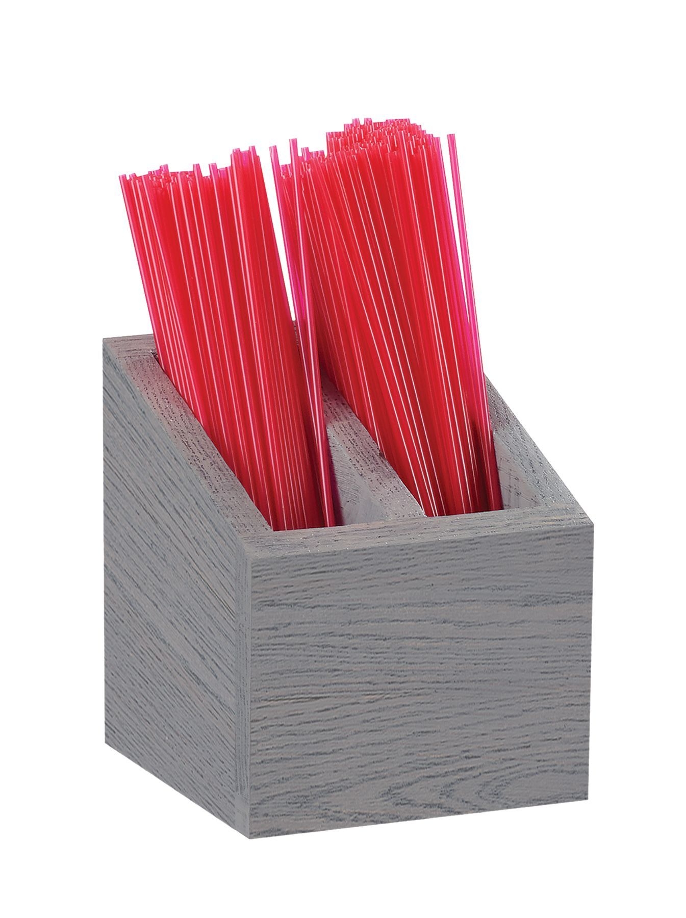 Cal Mil Ashwood 2 Section Stir Stick Organizer, 5 inch Width x 5 inch Depth x 5.5 inch Height