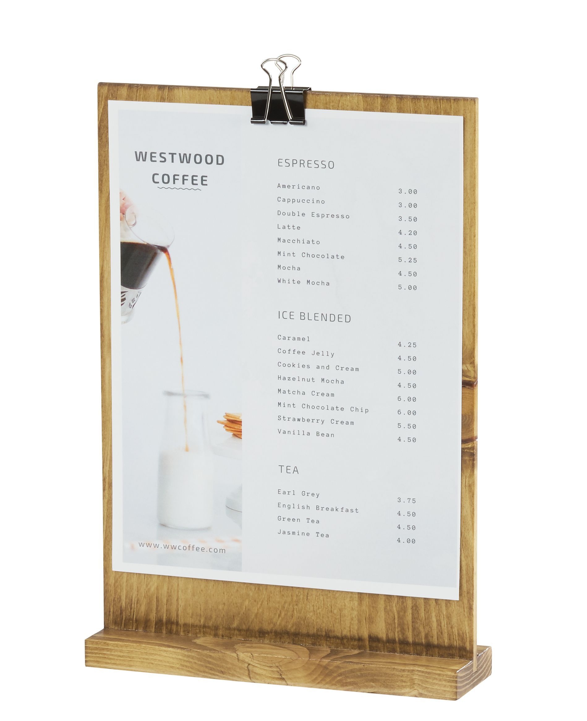 Cal Mil Rustic Pine Wood Madera Clipboard Menu Holder, 9.25 inch Width x 2.5 inch Depth x 13.5 inch Height