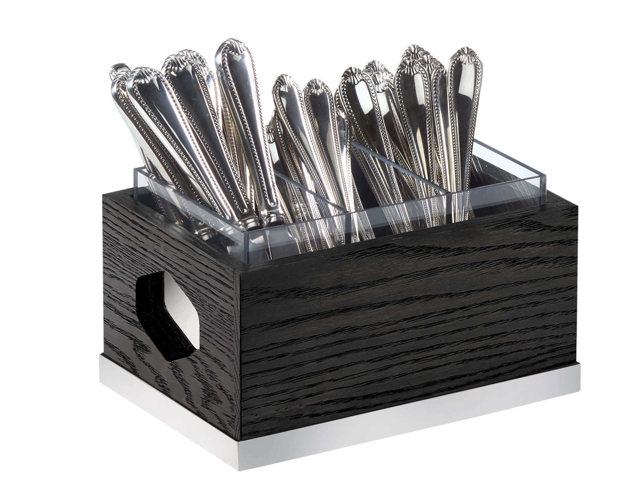Cal Mil Cinderwood Flatware Display, 9.5 inch Width x 6.75 inch Depth x 4.75 inch Height