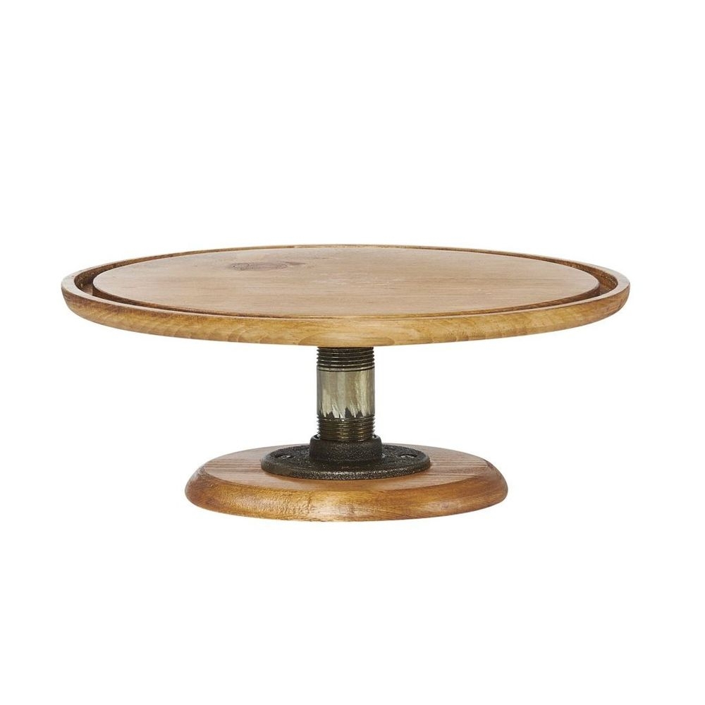 Cal-Mil Madera Rustic Pine Footed Pedestal Cake Stand, 12.75 inch Dia. x 5 inch Height