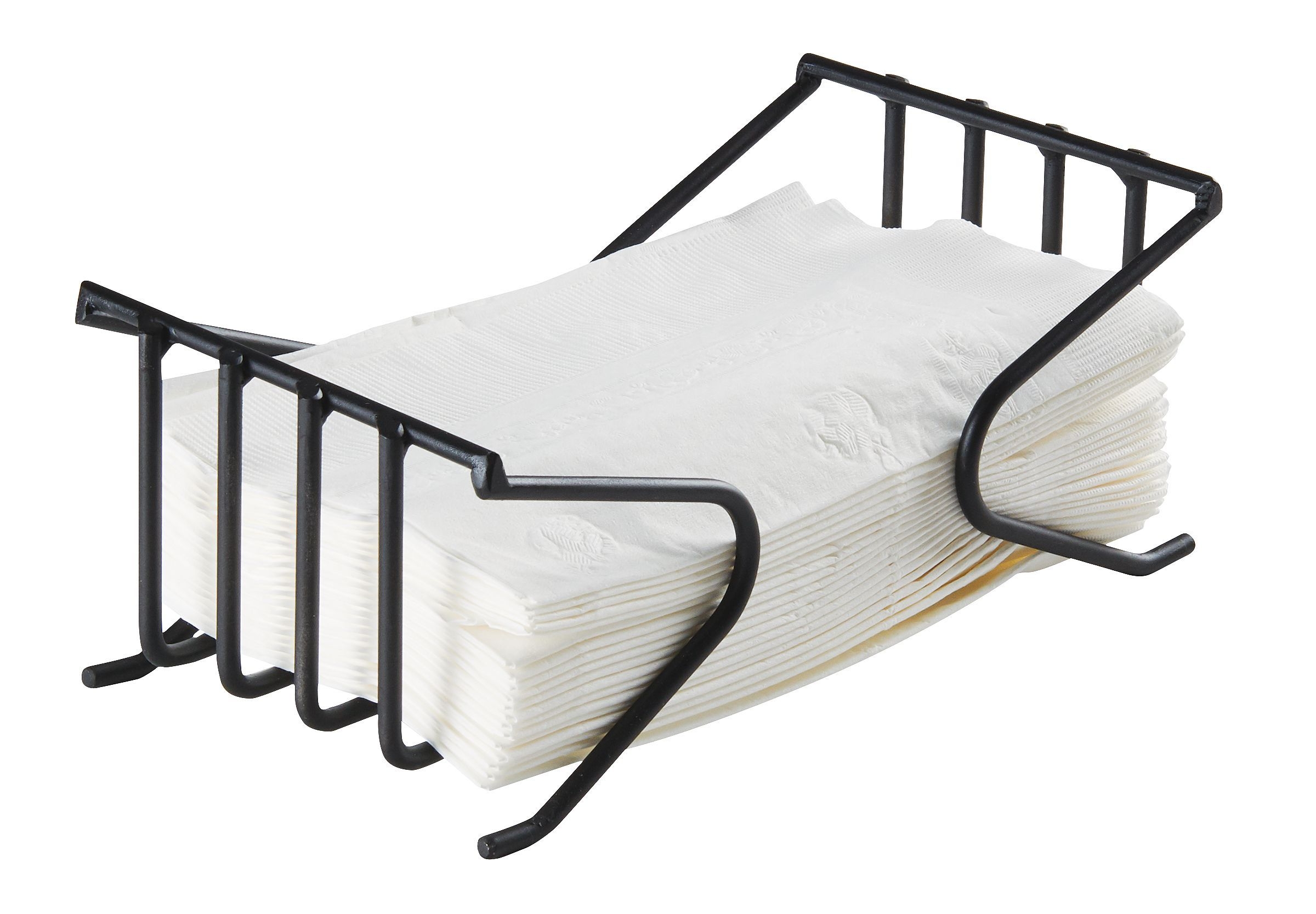 Cal Mil Iron Black Metal Napkin Holder, 9 inch Width x 4.5 inch Depth x 3.5 inch Height