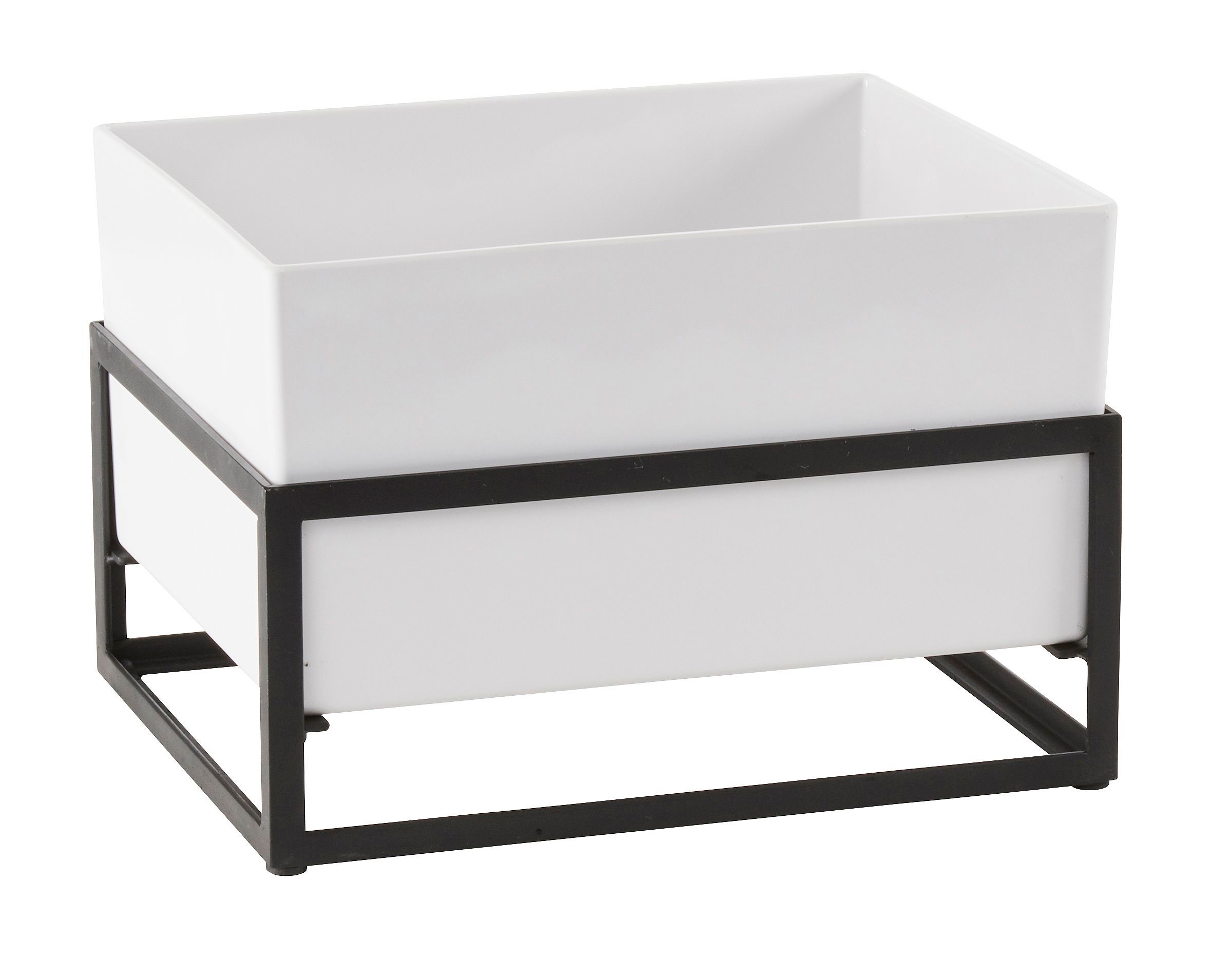 Cal Mil Monterey Ice Housing with White Melamine Pan, 12.25 inch Width x 9.5 inch Depth x 8.5 inch Height