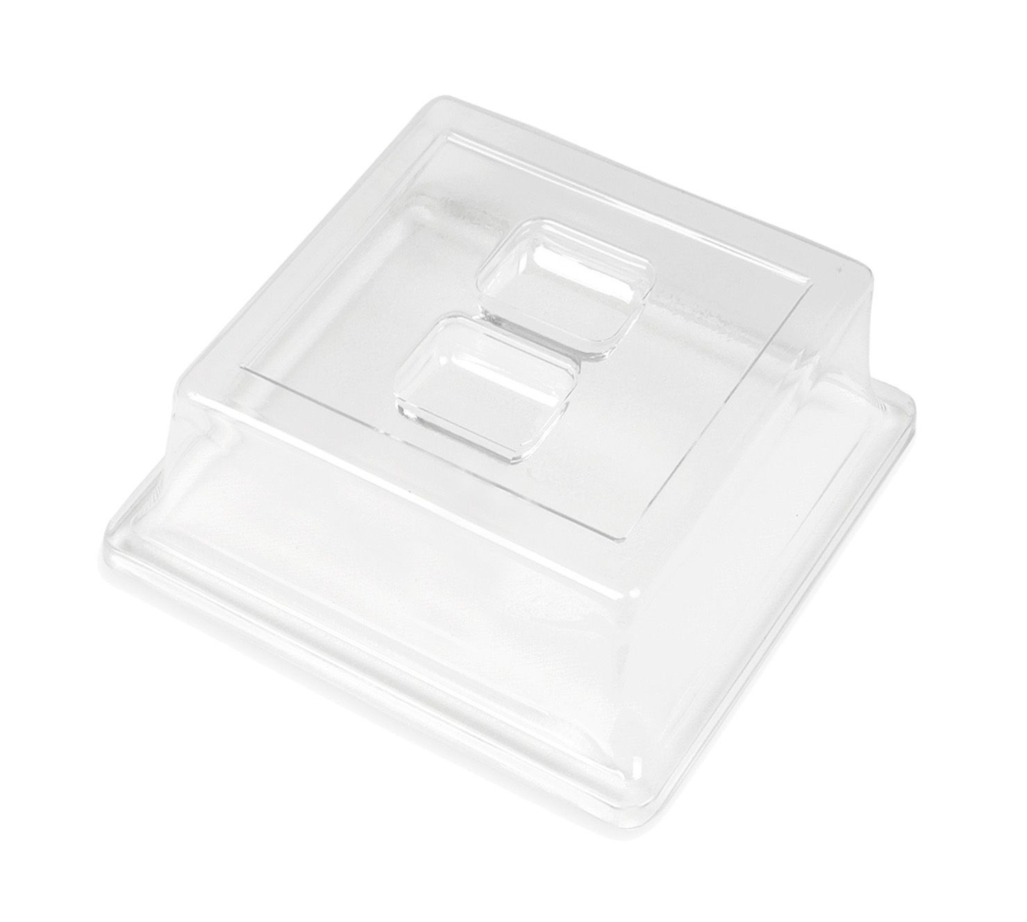 Cal Mil Clear Plastic Cover for Finn Melamine Tray, 9 inch Width x 9 inch Depth x 3 inch Height -- 3 per case