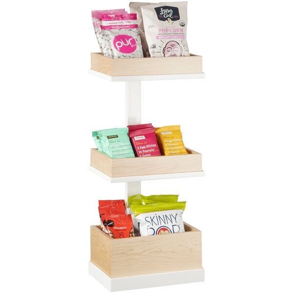 Cal Mil 3-Tier White Metal Merchandising Stand, 9.5 inch Width x 7 inch Depth x 20.5 inch Height