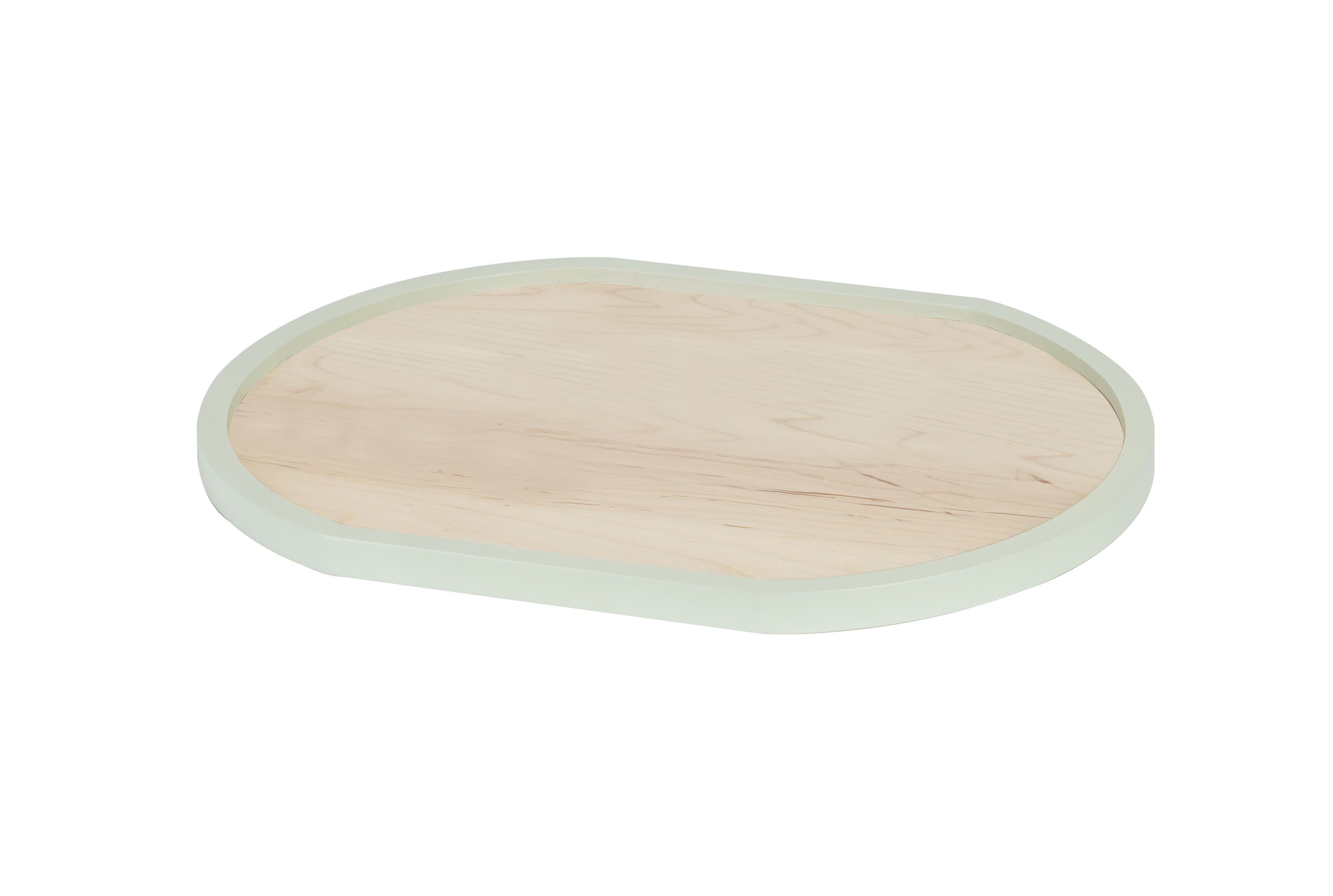 Cal Mil Blonde Maple Wood Serving Tray with Matcha Colored Rim, 16 inch Width x 22 inch Depth x 1 inch Height