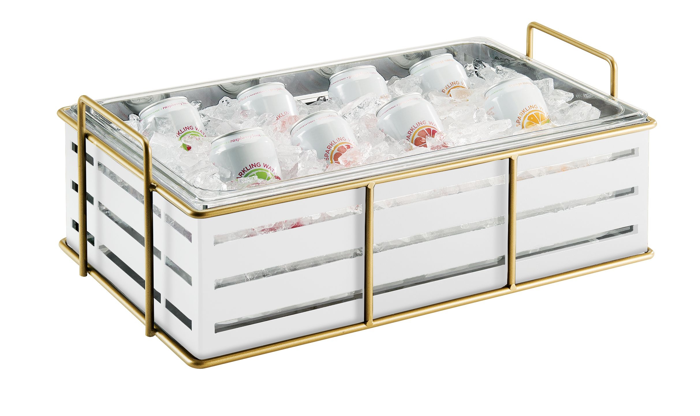 Cal Mil Empire Ice Housing with Clear Pan, 22 inch Width x 13.5 inch Depth x 6.75 inch Height