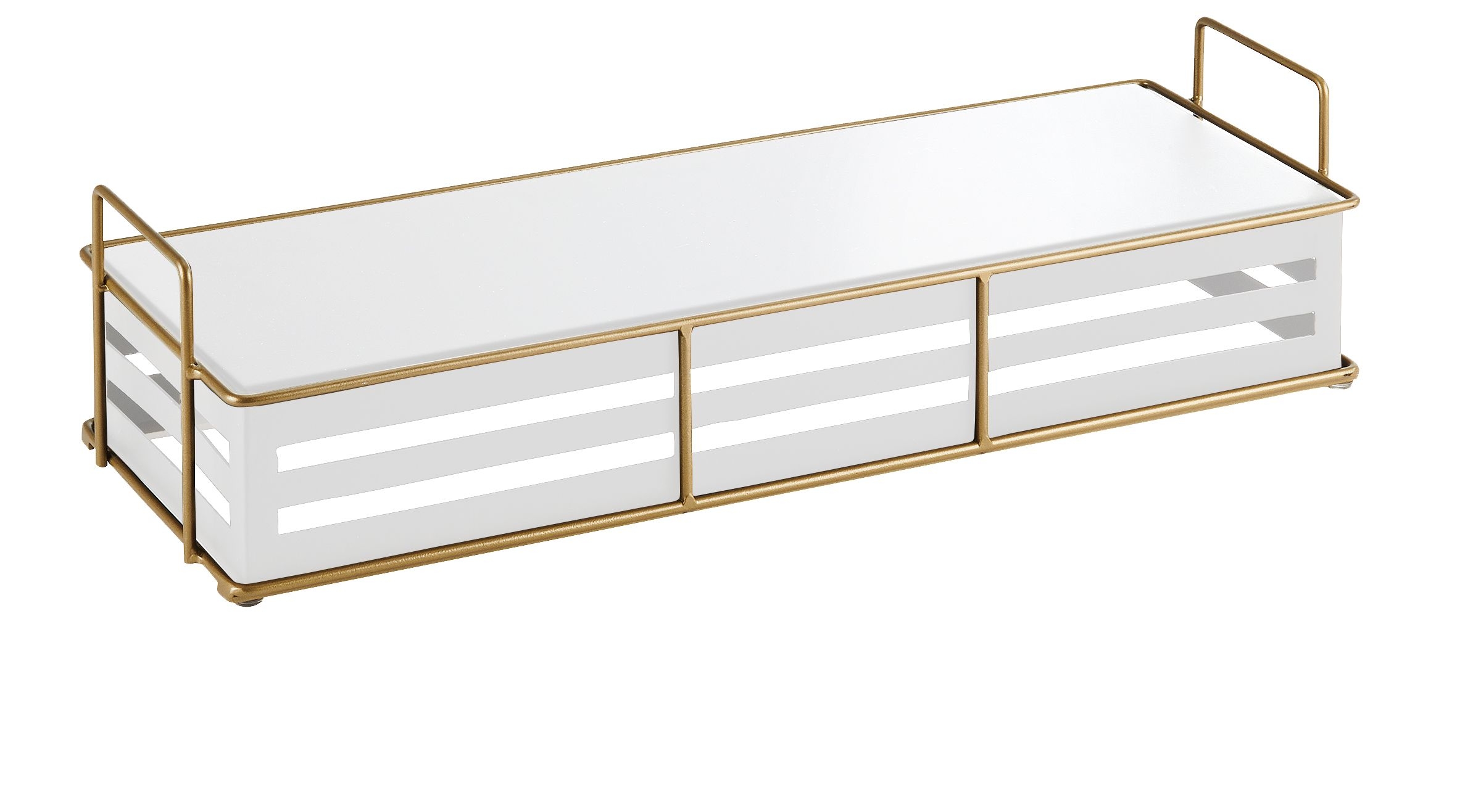Cal Mil Empire White Rectangular Metal Riser, 20.5 inch Width x 7 inch Depth x 5.25 inch Height