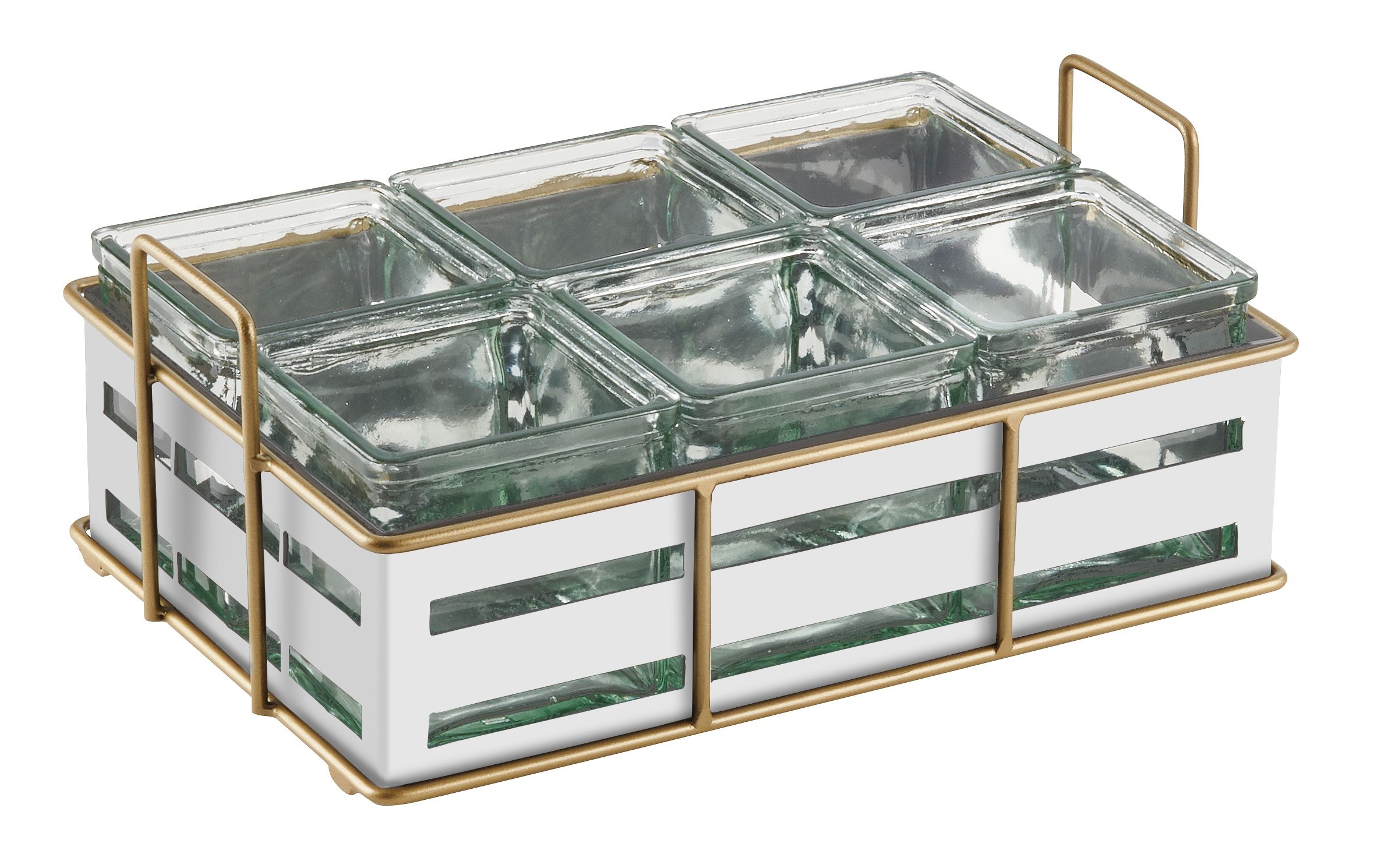 Cal Mil White Empire 6 Jar Display, 12.5 inch Width x 8.5 inch Depth x 5.25 inch Height