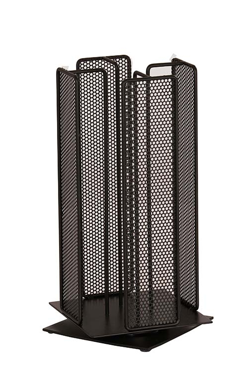 Cal Mil Camden Black Metal Revolving Cup and Lid Organizer, 9 inch Width x 9 inch Depth x 18.5 inch Height