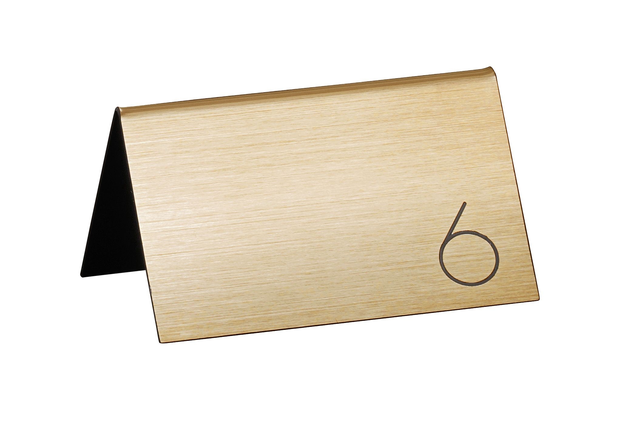 Cal Mil Gold with Black Double-Sided Number Table Tent, 1.75 inch Width x 5 inch Height