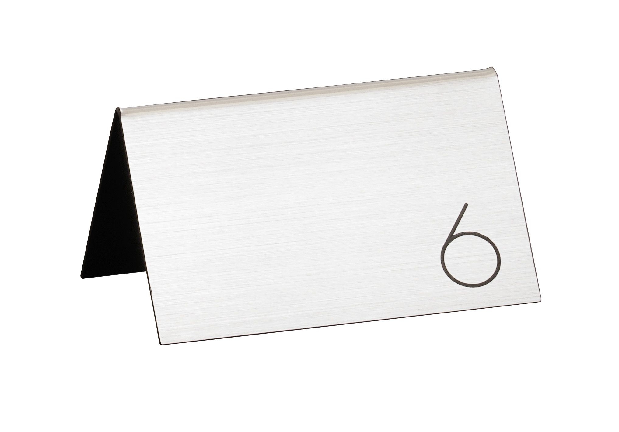 Cal Mil Silver with Black Double-Sided Number Table Tent, 1.75 inch Width x 5 inch Height