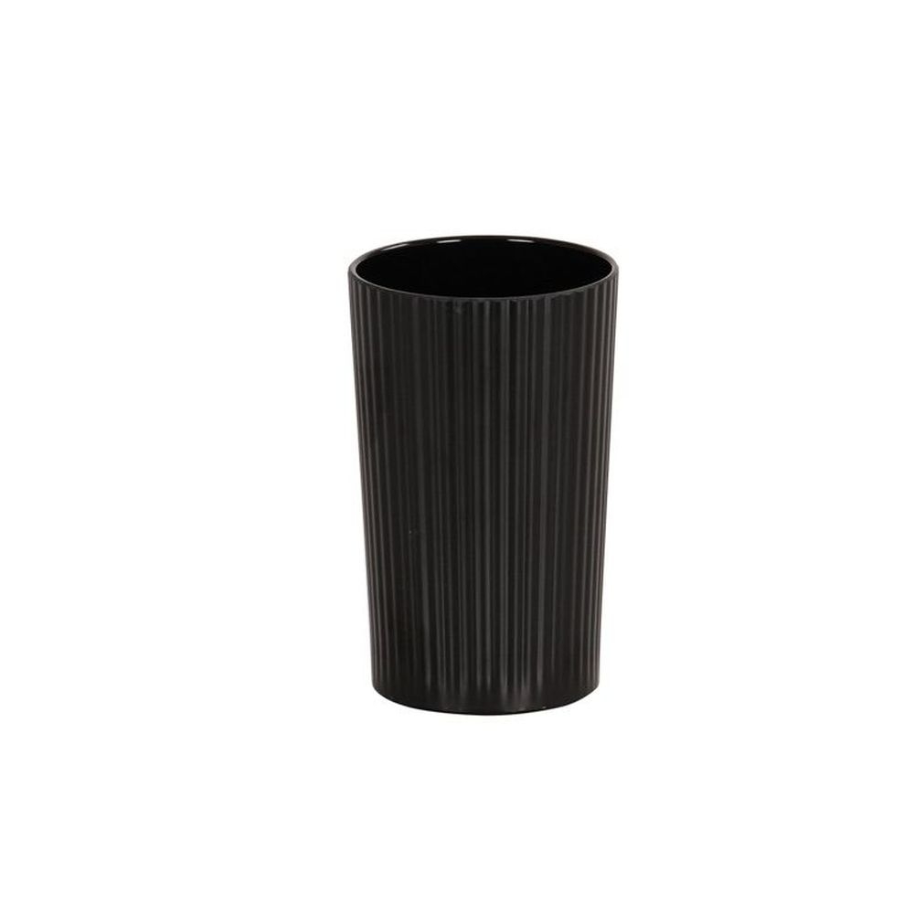Cal-Mil Melamine Ribbed Black Crock, 3.75 inch Dia. x 6 inch Height