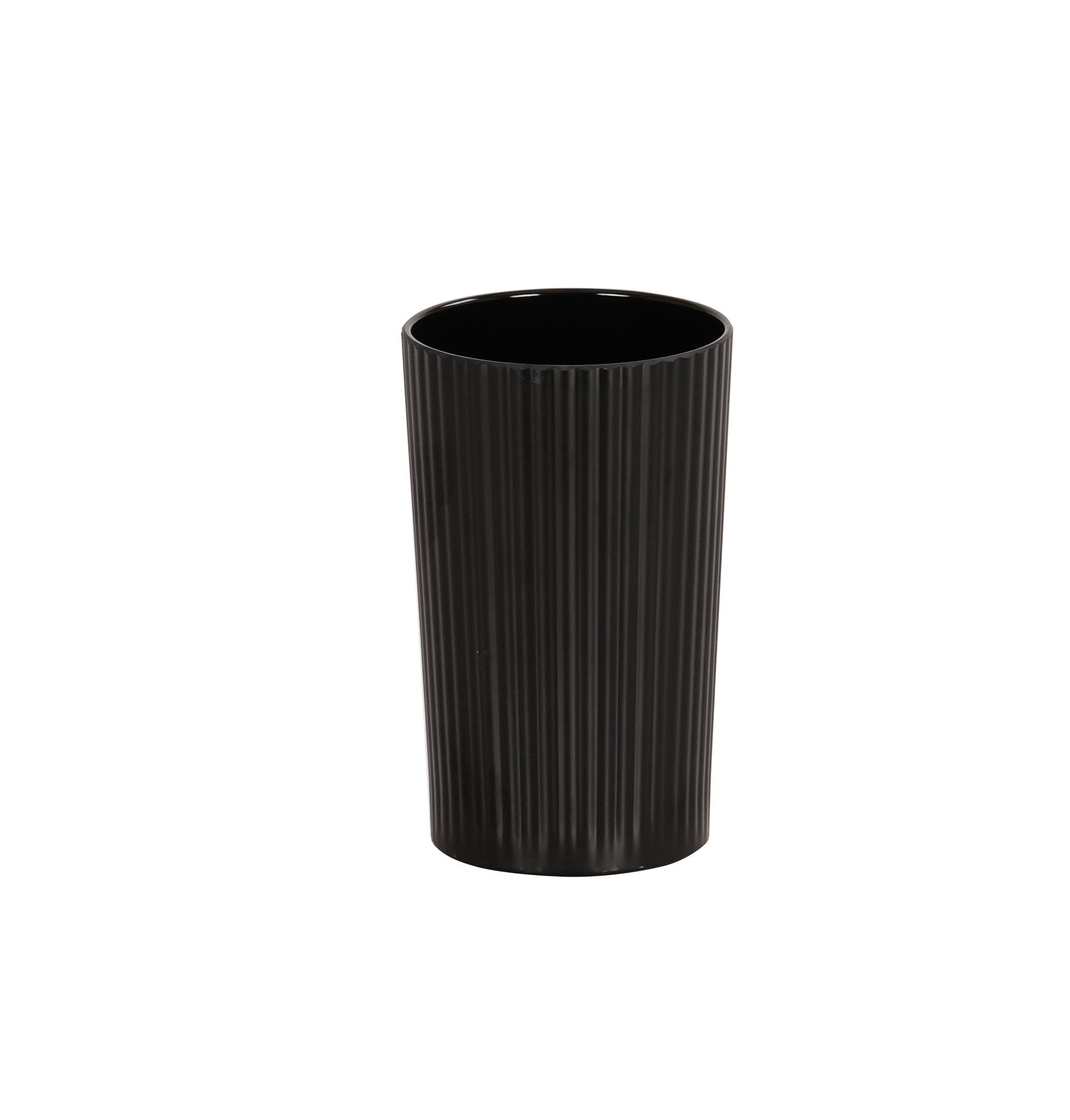 Cal Mil Melamine Ribbed Black Crock, 3.75 inch Dia. x 6 inch Height -- 6 per case