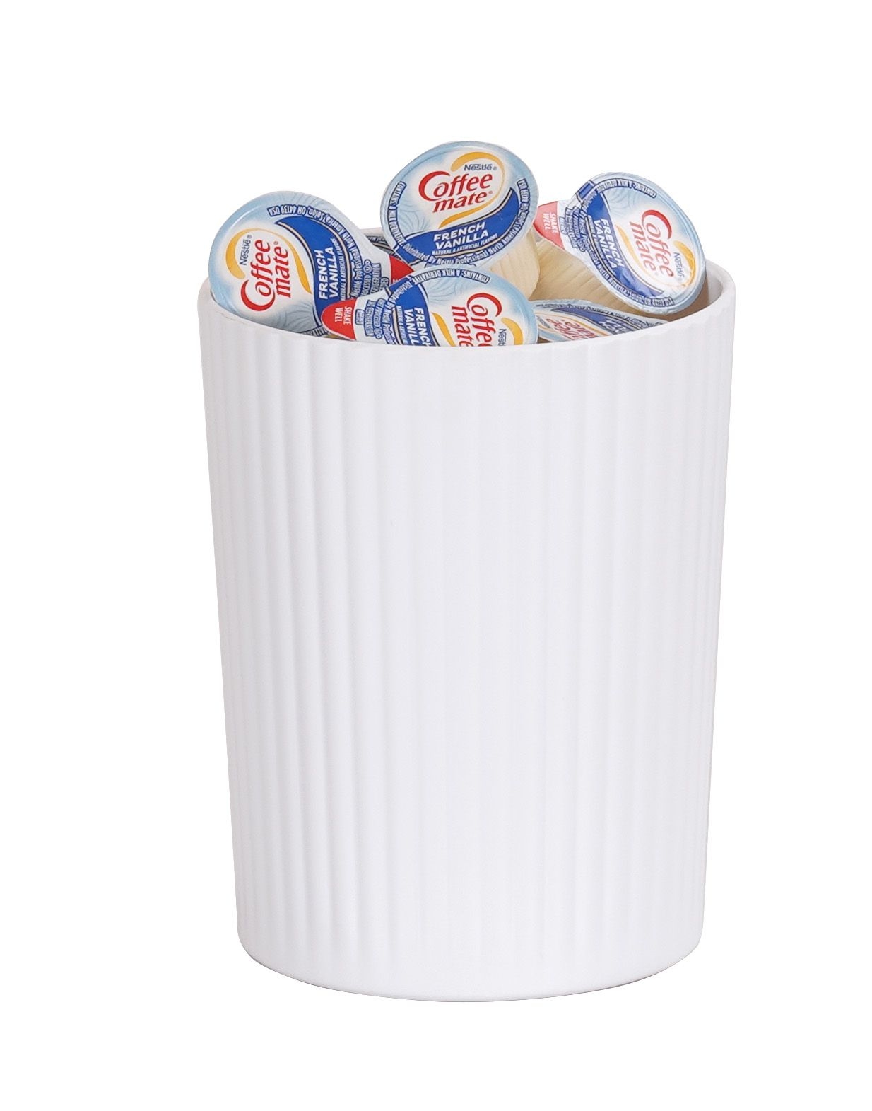 Cal Mil Melamine Ribbed White Crock, 4.75 inch Dia. x 6 inch Height