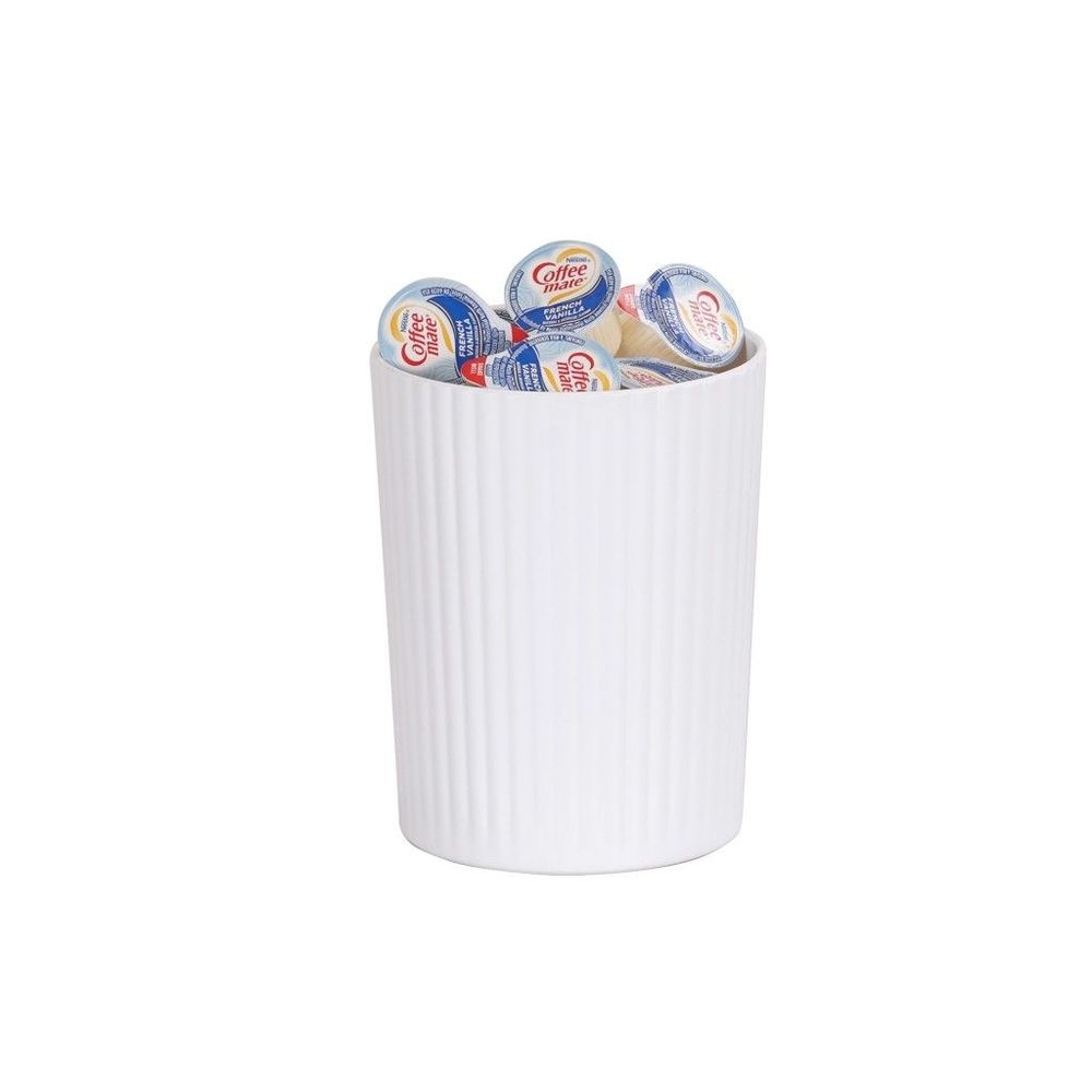 Cal-Mil Melamine Ribbed White Crock, 4.75 inch Dia. x 6 inch Height -- 6 per case