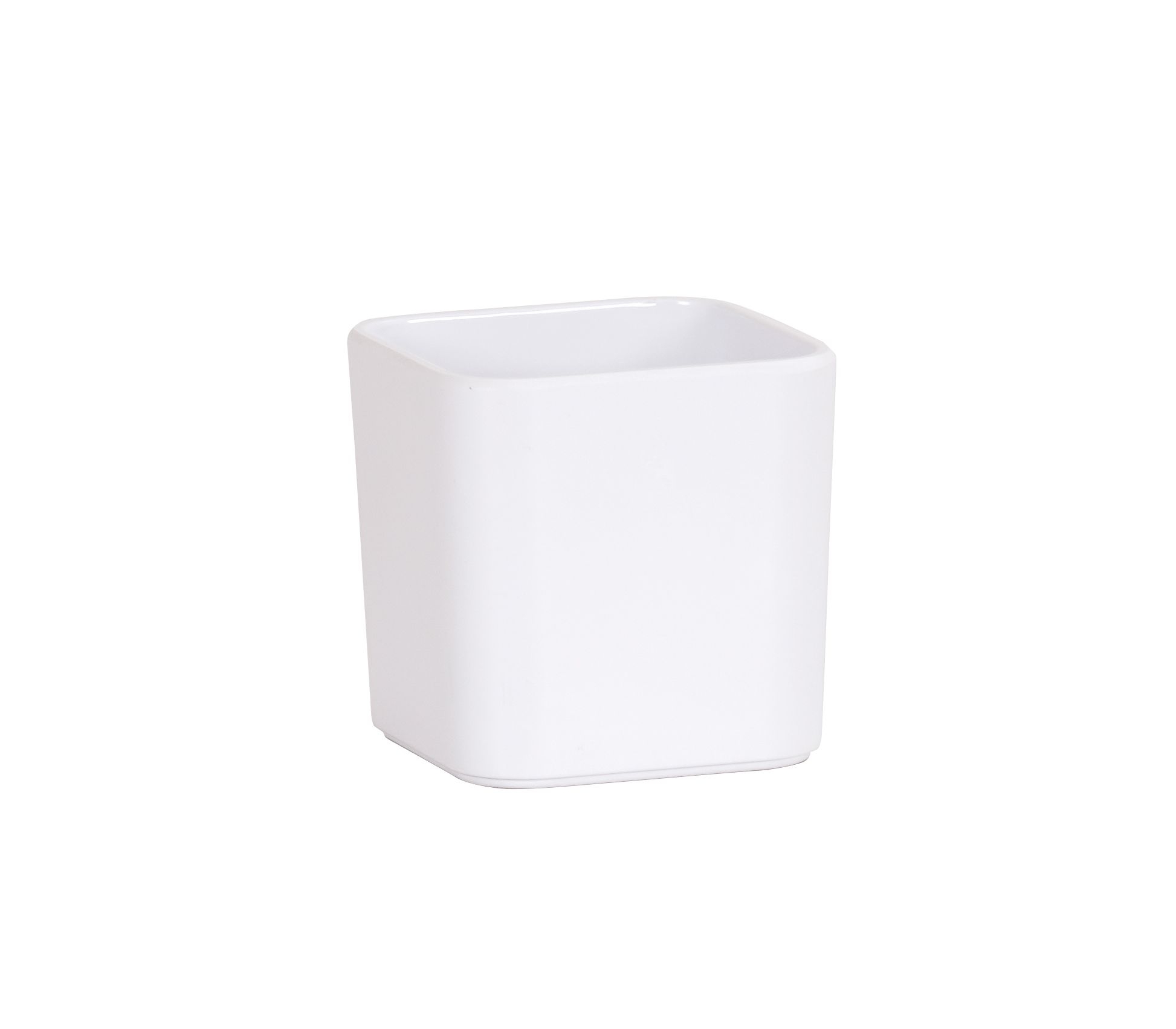 Cal Mil Hudson White Melamine Jar, 3.75 inch Width x 3.75 inch Depth x 3.75 inch Height -- 3 per case